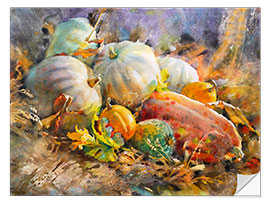 Selvklebende plakat Pumpkins still life