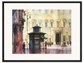 Gerahmter Kunstdruck Kiosk in Italien