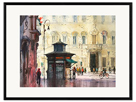 Framed art print Newsstand in Italy