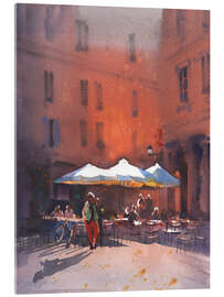 Acrylglasbild Morgenkaffee in Italien
