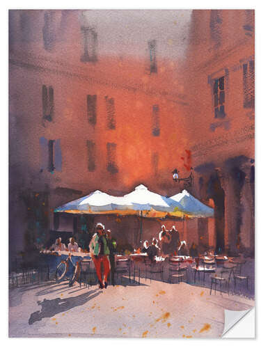 Vinilo para la pared Morning coffee in Italy