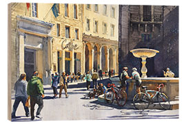 Holzbild Platz in Italien - Samira Yanushkova