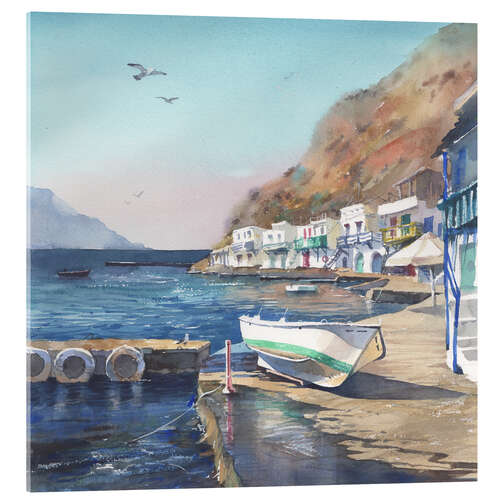 Acrylic print Boat on the shore
