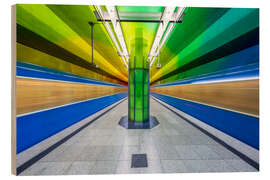 Wood print Subway station in Munich - Candidplatz