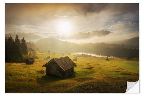 Vinilo para la pared Beautiful sunrise in the Alps