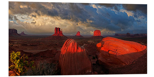 Hartschaumbild Leuchtendes Monument Valley