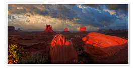 Wandbild  Leuchtendes Monument Valley - Michael Rucker