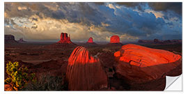 Sticker mural Luminous Monument Valley