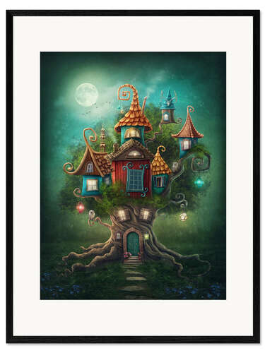 Ingelijste kunstdruk Magic tree house