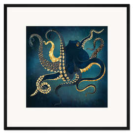 Gerahmter Kunstdruck Metallischer Oktopus IV