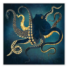 Plakat Metallic Octopus IV