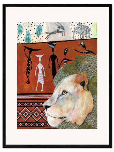 Impresión de arte enmarcada King Lion