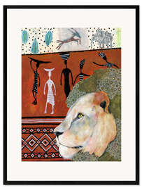 Impressão artística com moldura King Lion