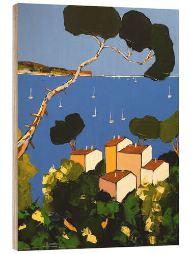 Wood print View of the Grande Bleue from the rooftops of Cap d'Antibes