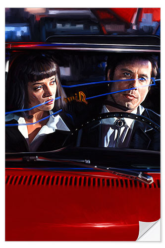 Selvklebende plakat Mia and Vincent, Pulp Fiction