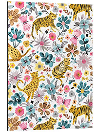 Alumiinitaulu Spring Tigers Flowers Pink Blue