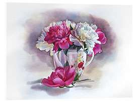 Cuadro de metacrilato Pink Peonies in the teapot