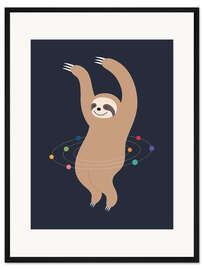 Gerahmter Kunstdruck Faultier-Galaxie