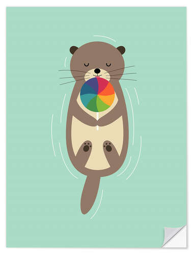 Selvklebende plakat Sweet Otter