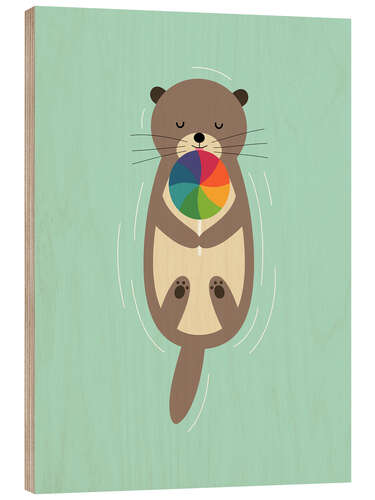 Wood print Sweet Otter