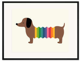 Gerahmter Kunstdruck Regenbogen Doooog