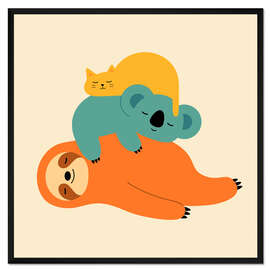 Gerahmter Kunstdruck Faul sein