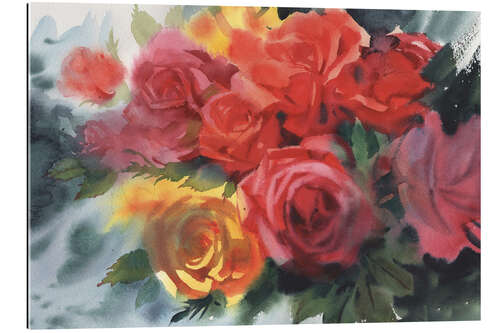 Tableau en plexi-alu Beautiful bouquet of bright roses