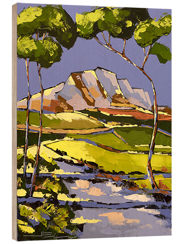 Wood print Small path that leads to Sainte Victoire