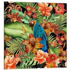 Aluminium print Parrots Tropical Paradise