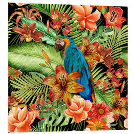 Foam board print Parrots Tropical Paradise