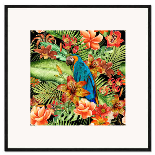 Stampa artistica con cornice Parrots Tropical Paradise