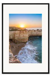 Gerahmter Kunstdruck Sonnenaufgang an der Felsalgarve