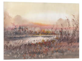 Foam board print Landscape with sunset