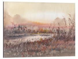 Magnettafel Landschaft mit Sonnenuntergang