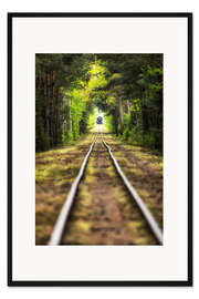 Gerahmter Kunstdruck Eisenbahnschienen