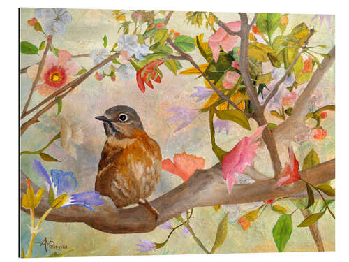 Galleriprint Bluebird on a blossoming branch