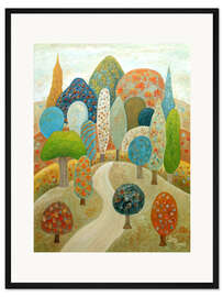 Gerahmter Kunstdruck Verschiedene bunte Bäume - Ángeles M. Pomata