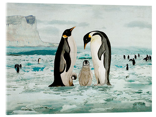 Acrylglasbild Kaiserpinguin-Familie