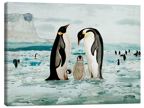 Quadro em tela Emperor Penguin Family