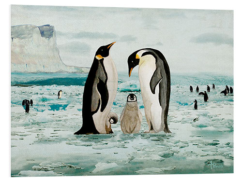 Foam board print Emperor Penguin Family