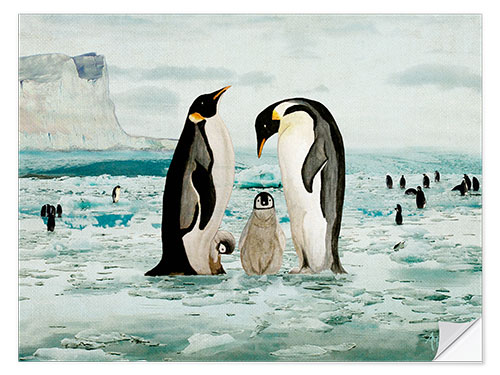 Sticker mural Emperor Penguin Family