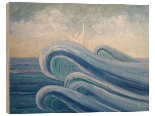 Tableau en bois Crowning the waves