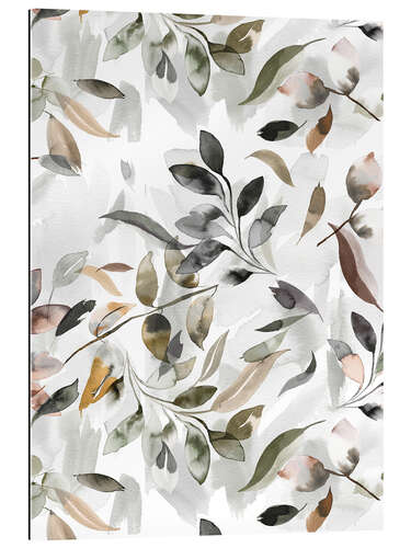 Gallery print Botanical Leaves, Neutral Gray