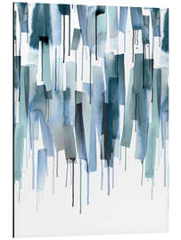 Aluminium print Watery Scandinavian brushstrokes in blue