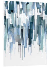 Foam board print Watery Scandinavian brushstrokes in blue