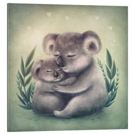 Gallery print Koala mother hugs her baby