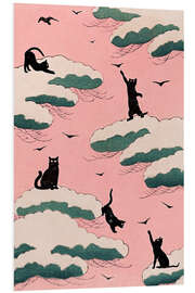 Foam board print Pink Sky Cats