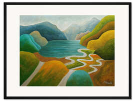 Gerahmter Kunstdruck Echos im blauen Teich