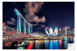 Wandsticker Marina Bay bei Nacht