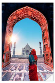 Selvklebende plakat A journey to the Taj Mahal